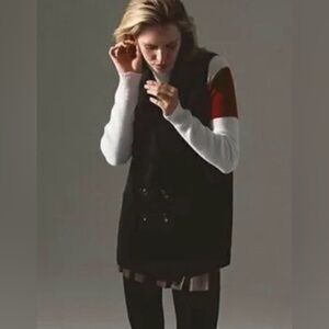 Anthropologie -  Hutch Black Double-Breasted Vest NWOT